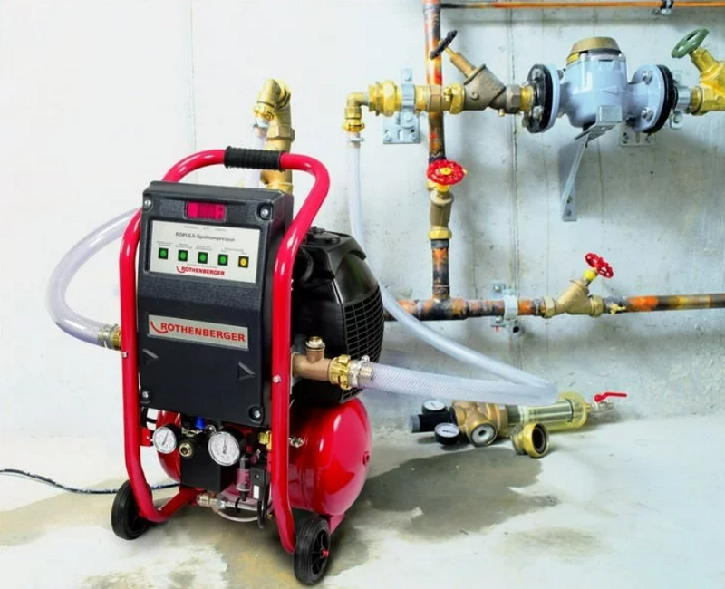 Гидропневматическая промывка систем отопления